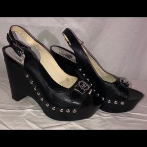 Sexy Michael Kors black sling back wedges
